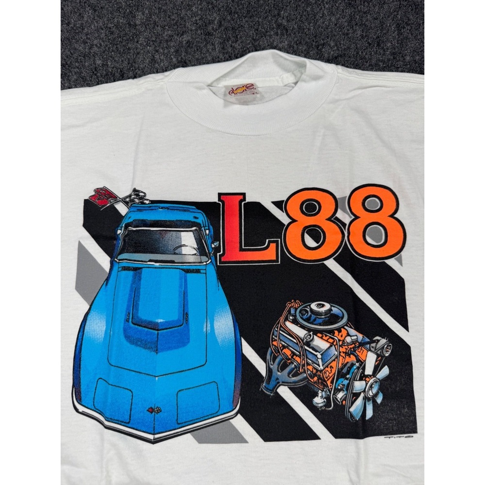 VTG 1988 Corvette L88 Engine T Shirt NWT USA XL Single Stitch NOS Car Tee - Picture 3 of 7
